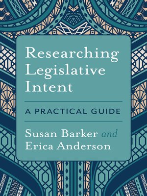 cover image of Researching Legislative Intent